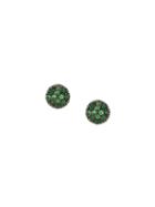 Carolina Bucci Large Pavé Coin Earrings, Women's, Green