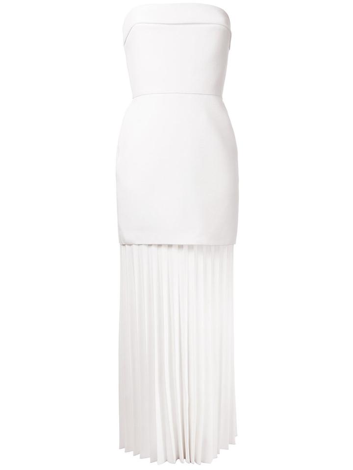 Dion Lee Linear Pleated Strapless Dress, Women's, Size: 12, White, Polyester