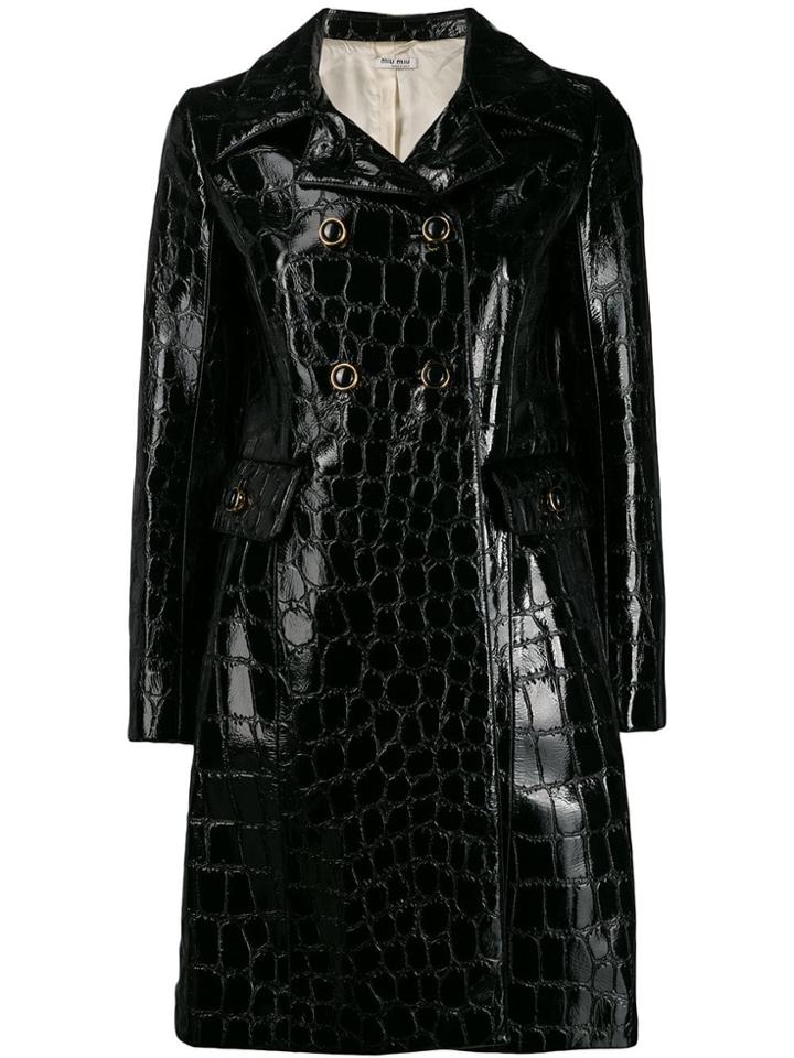 Miu Miu Double-breasted Coat - Black