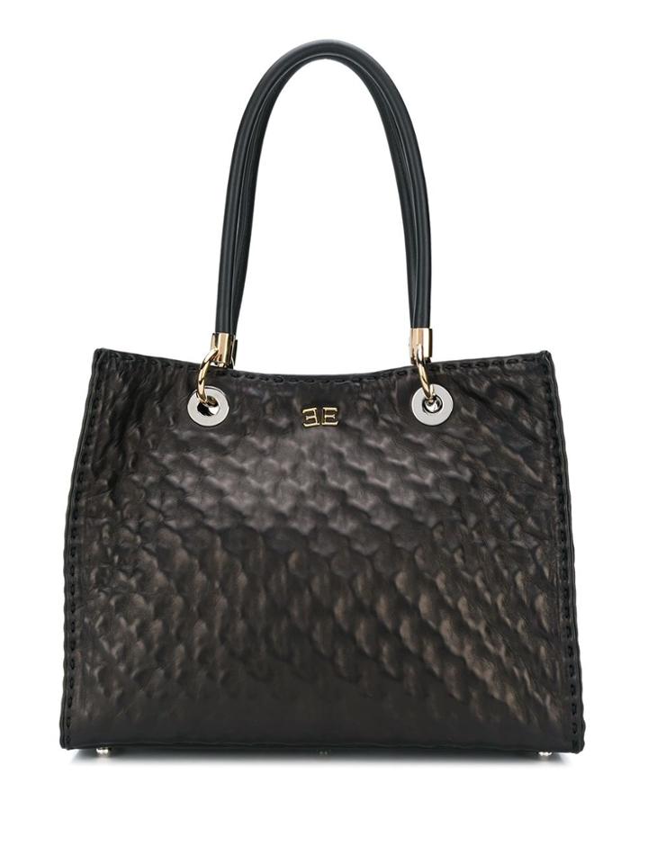 Ermanno Scervino Quilted Effect Tote Bag - Black