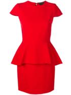 Alice+olivia Peplum Fitted Dress - Red
