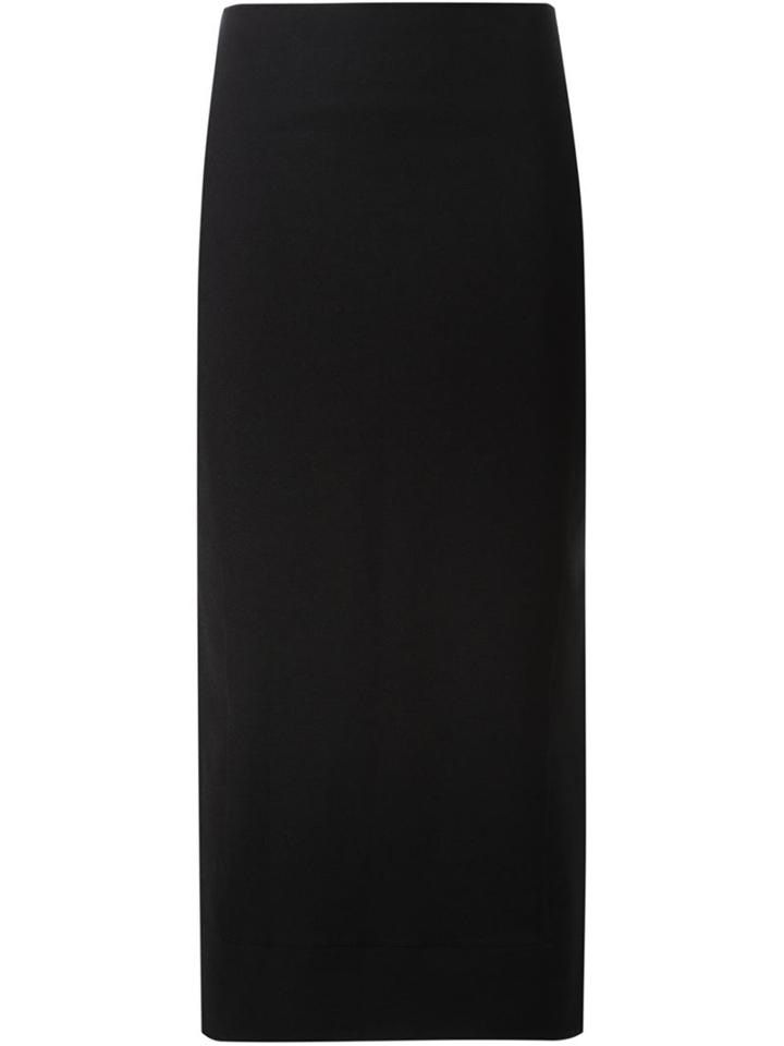 Bassike Straight Skirt, Women's, Size: 12, Black, Elastodiene/nylon/viscose