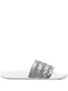 Adidas Snakeskin Effect Slides - Grey