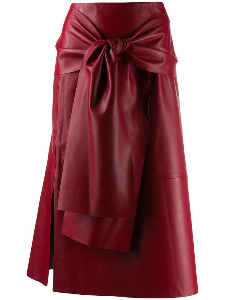 Joseph Renne Leather Skirt - Red