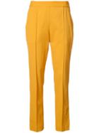 Rosie Assoulin Tailored Slim-fit Trousers, Women's, Size: 2, Yellow/orange, Viscose/linen/flax/spandex/elastane