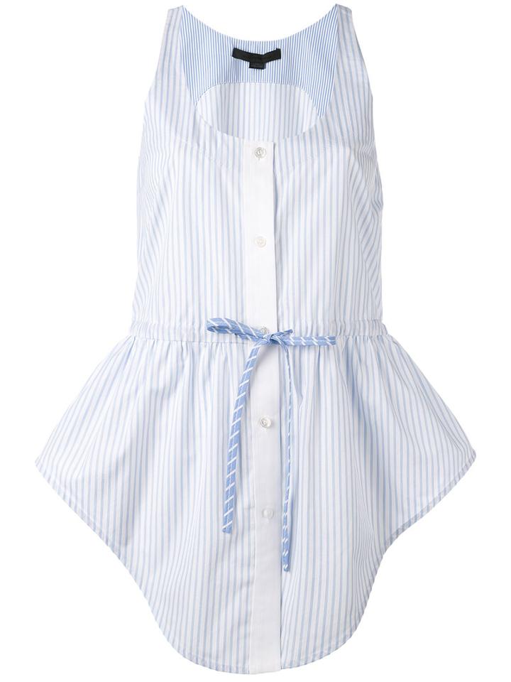 Alexander Wang - Striped Poplin Top - Women - Cotton - 4, Blue, Cotton