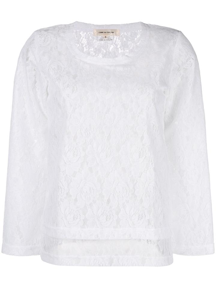 Comme Des Garçons Layered Lace Top - White