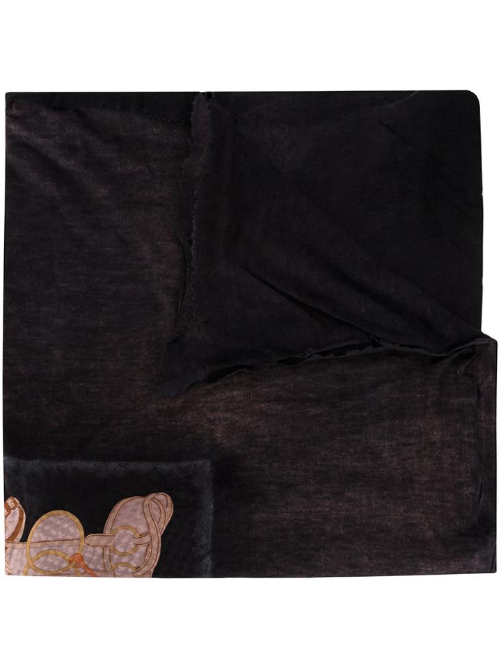 Avant Toi Printed Square Scarf - Grey