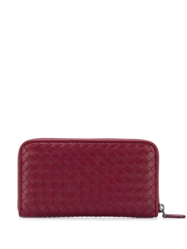 Bottega Veneta Intrecciato Zip-around Wallet - Red