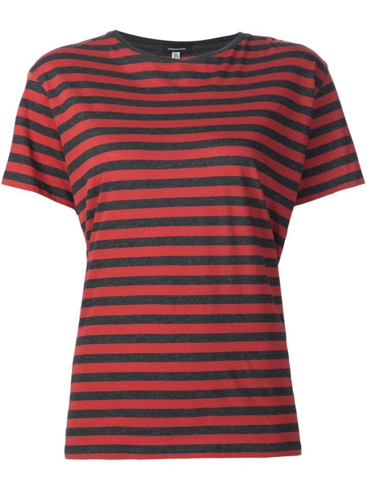 R13 Striped T-shirt, Women's, Size: Medium, Red, Cotton
