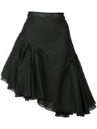Les Animaux - Asymmetric Party Skirt - Women - Cotton/nylon - M, Black, Cotton/nylon