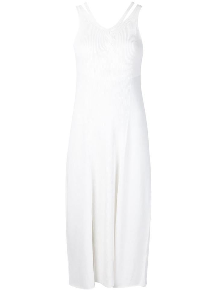 Tess Giberson Slash Detailed Ribbed Dress, Women's, Size: Small, White, Cotton/viscose