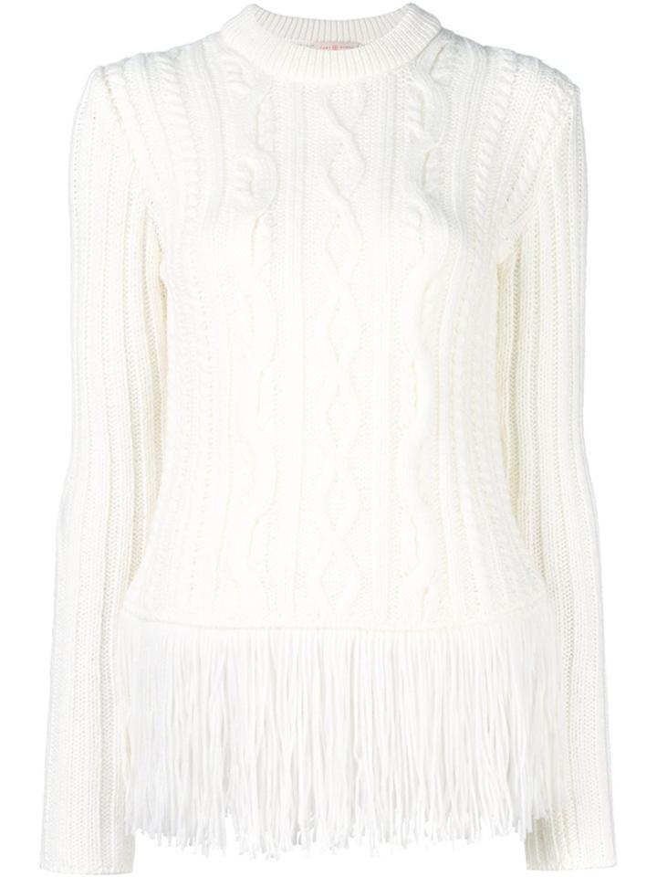 Tory Burch Cable Knit Jumper - White