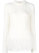 Tory Burch Cable Knit Jumper - White