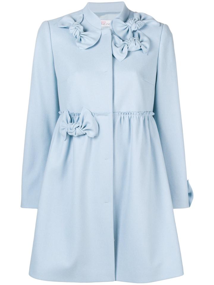 Red Valentino Single Breasted Bow Coat - Blue