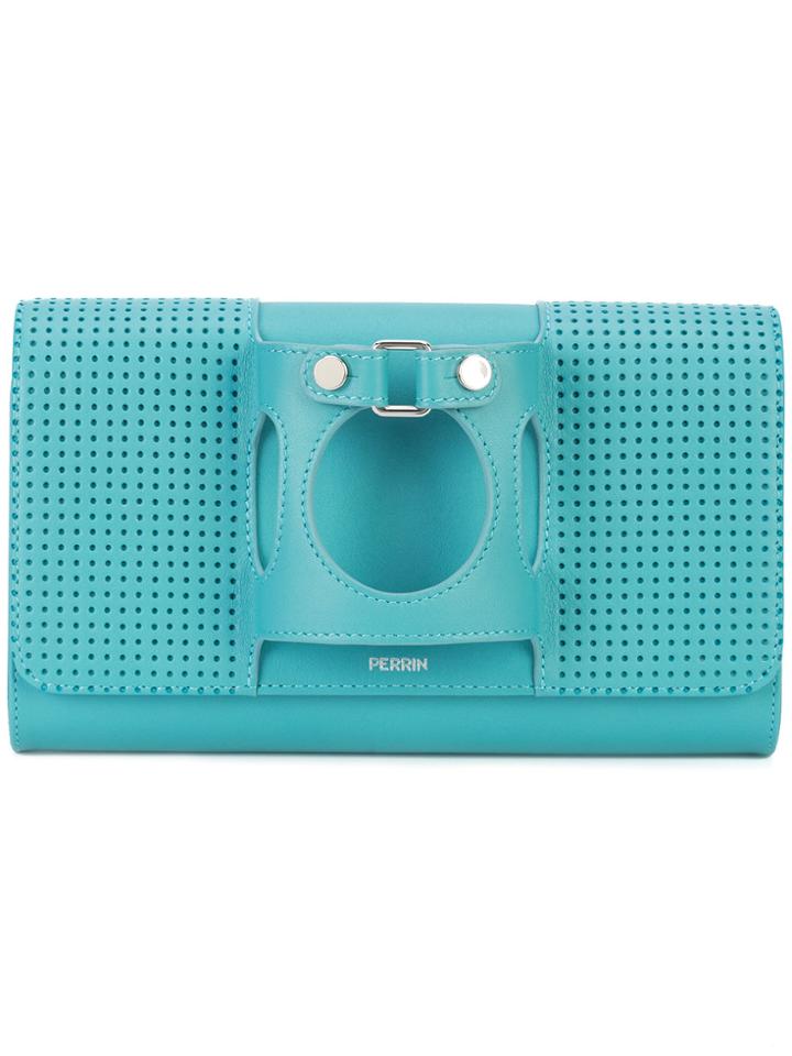 Perrin Paris Perforated Glove Clutch Bag - Blue