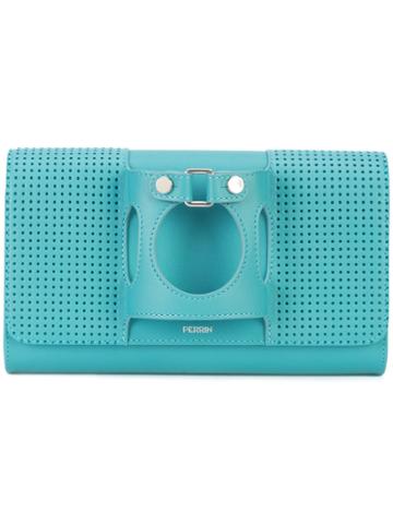 Perrin Paris Perforated Glove Clutch Bag - Blue