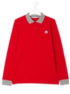 Moncler Kids Long Sleeve Polo Shirt - Red
