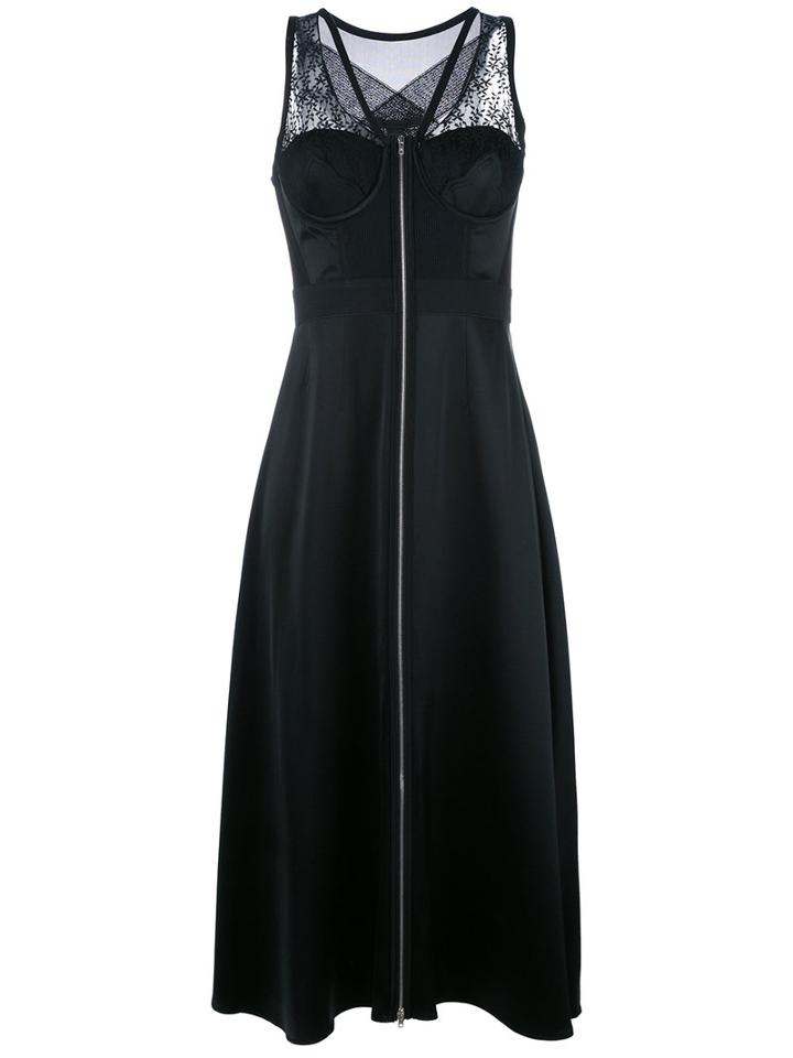 Alexander Wang Bustier Midi Dress, Women's, Size: 6, Black, Silk/nylon
