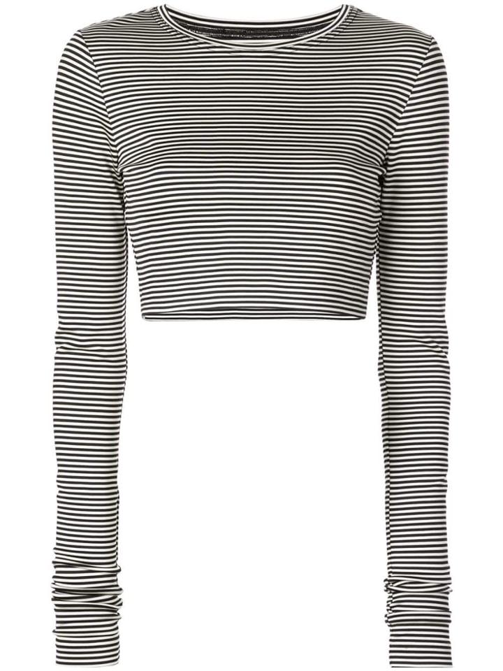 Marc Jacobs Cropped Striped Jumper - Black