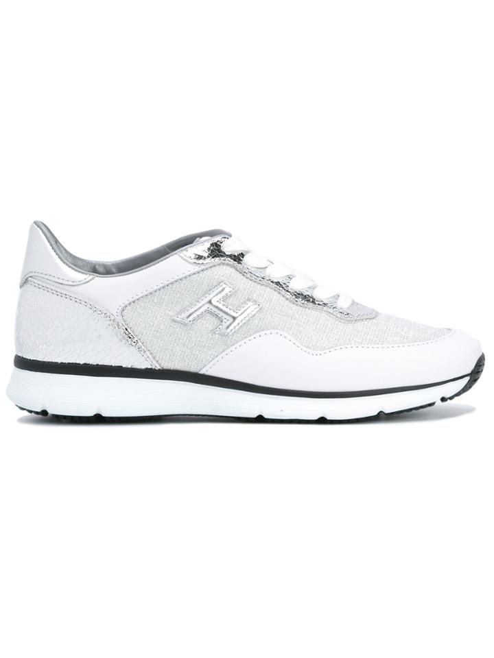 Hogan Metallic Panel Sneakers - White