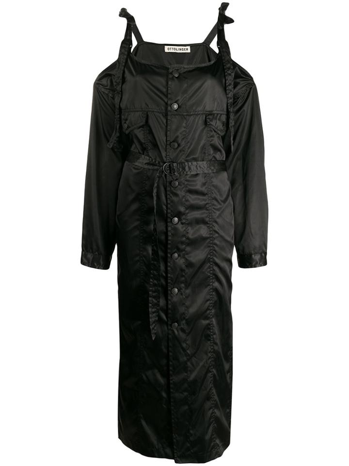 Ottolinger Off-the-shoulder Trench Coat - Black