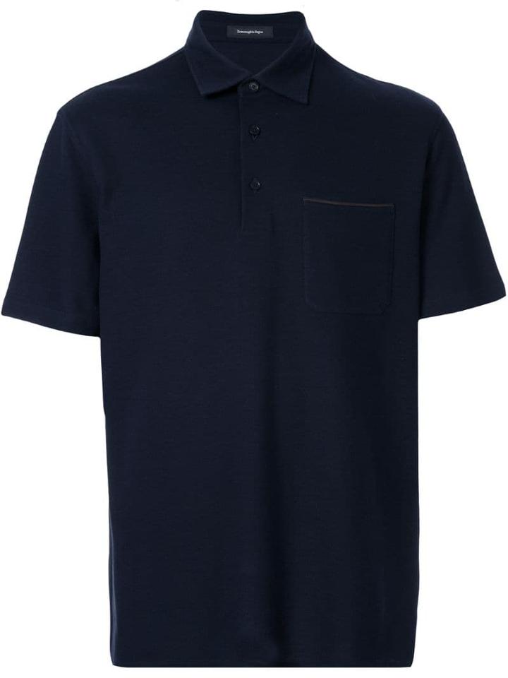 Ermenegildo Zegna Waffle Knit Polo Shirt - Blue