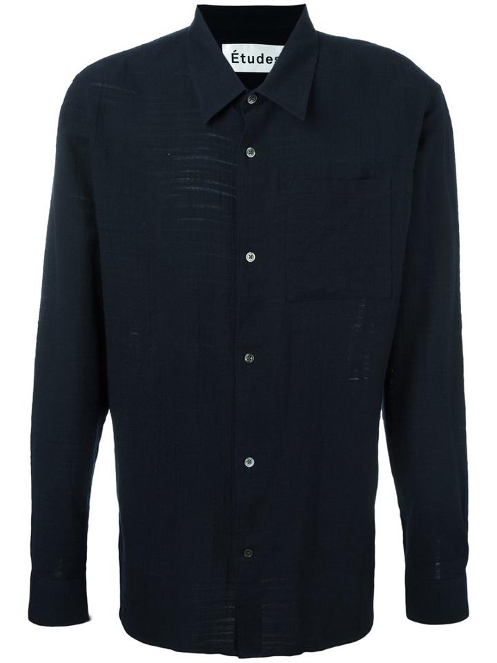 Études 'family' Shirt, Men's, Size: 46, Blue, Cotton