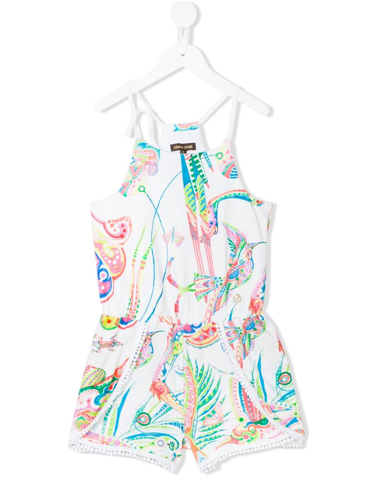 Roberto Cavalli Kids - Printed Playsuit - Kids - Cotton/spandex/elastane - 10 Yrs, White