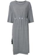 À La Garçonne Houndstooth Midi Dress - White