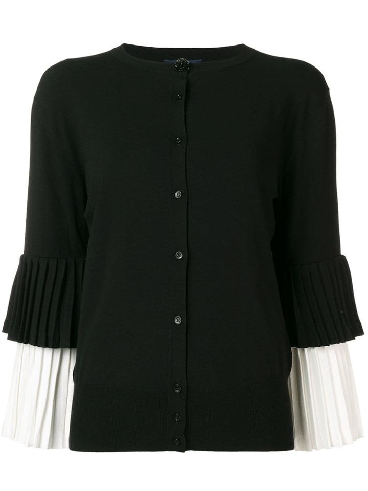 Cavalli Class Pleated Sleeve Cardigan - Black