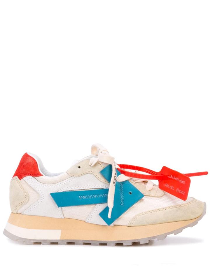 Off-white Suede Detailed Runner Sneakers