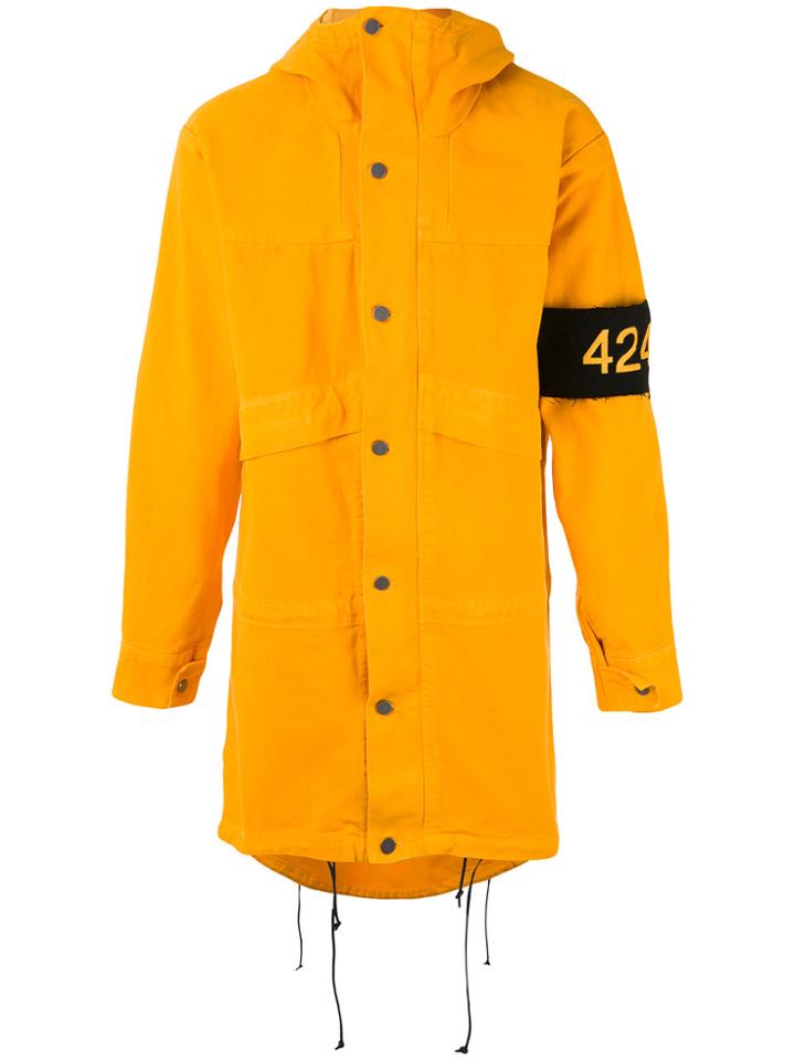 424 Hooded Coat - Yellow & Orange