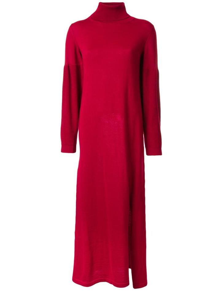 Maison Mihara Yasuhiro Side Slit Knitted Dress - Red