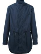 3.1 Phillip Lim Tunic Pinstripe Shirt Jacket, Men's, Size: Medium, Blue, Cotton/polyester