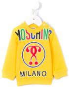 Moschino Kids - Double Question Mark Print Sweatshirt - Kids - Cotton/spandex/elastane - 3-6 Mth, Yellow/orange