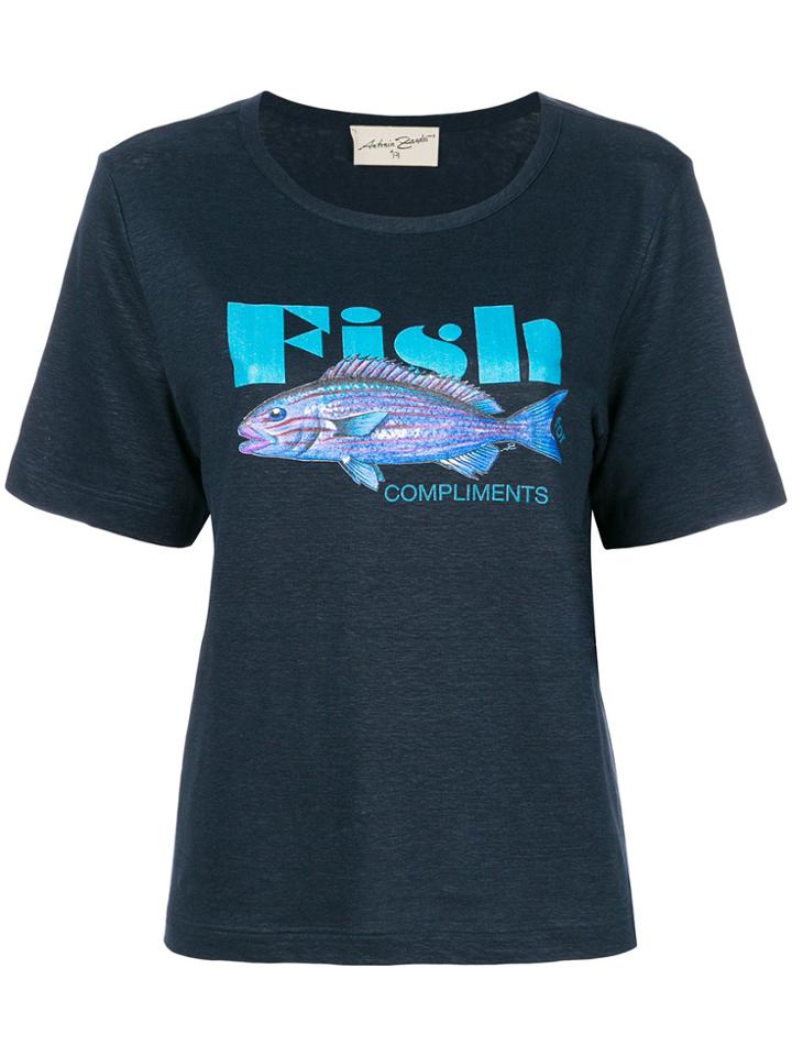 Antonia Zander Fish Print T-shirt - Blue