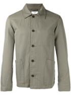 Closed Patch Pocket Shirt Jacket, Men's, Size: Medium, Green, Cotton/linen/flax