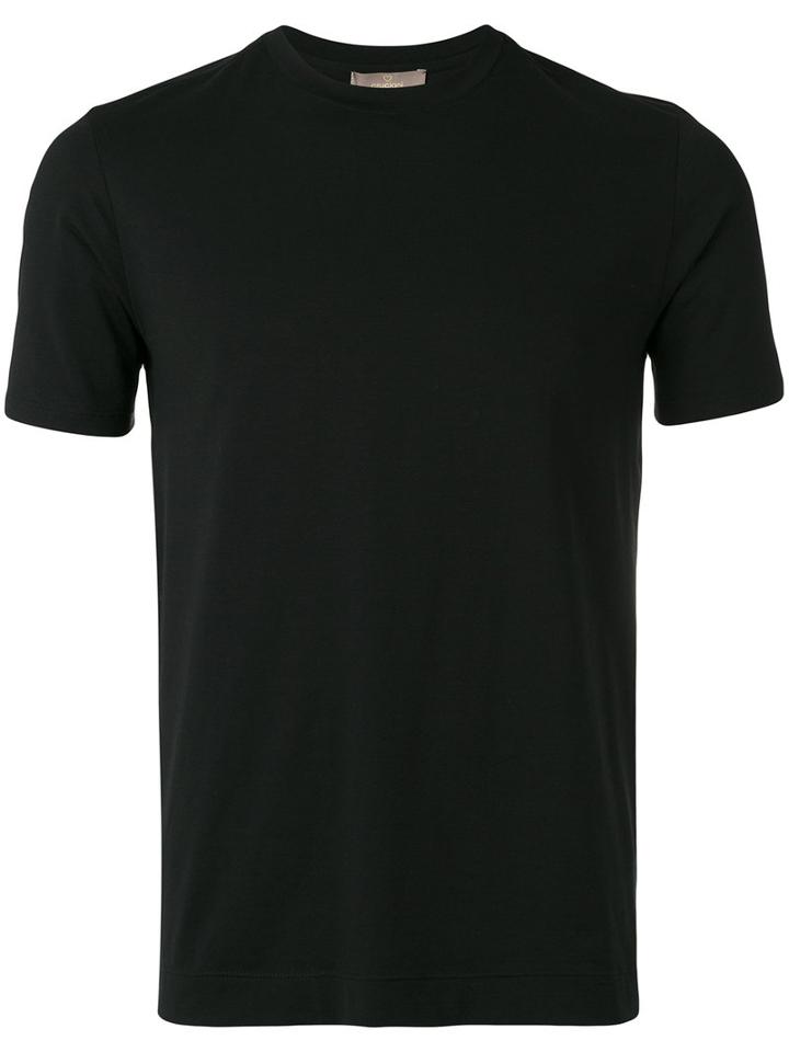 Cruciani - Round Neck T-shirt - Men - Cotton/spandex/elastane - 46, Black, Cotton/spandex/elastane