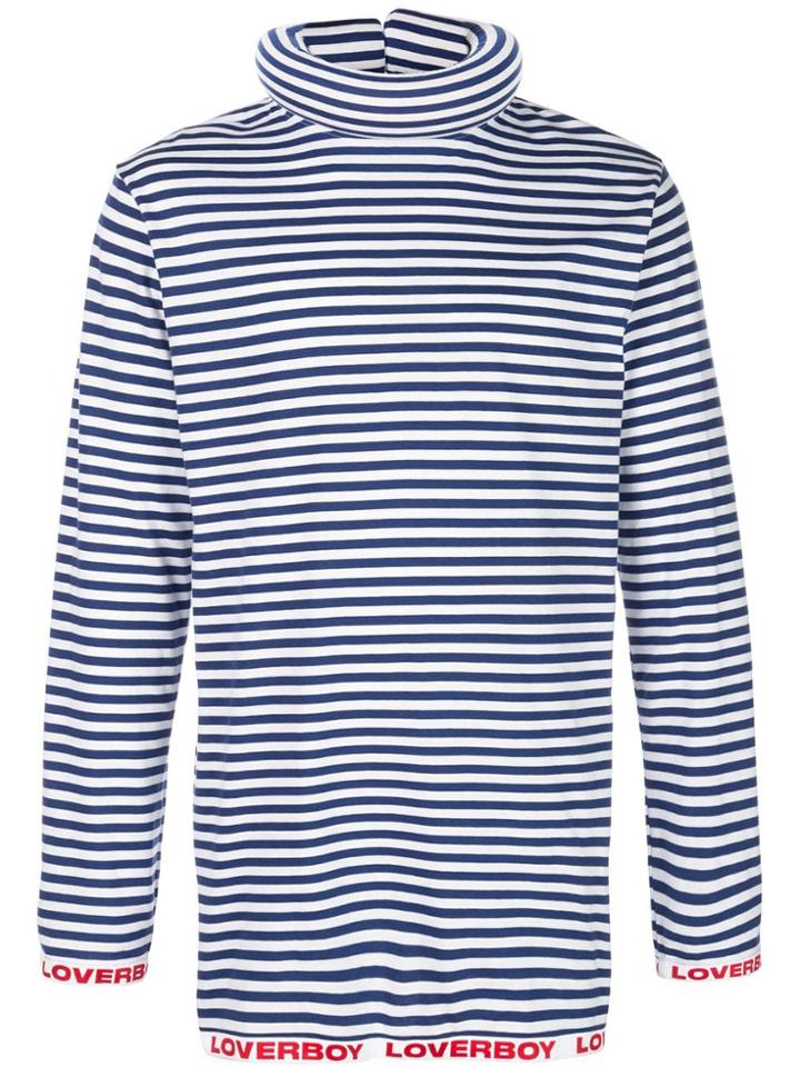 Charles Jeffrey Loverboy Tube Neck Striped Sweatshirt - Blue