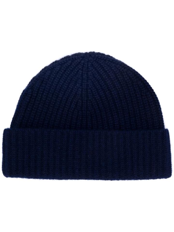 Aspesi Knitted Beanie Hat - Blue