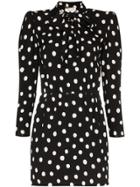 Saint Laurent Polka-dot Mini Dress - Black