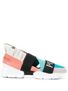 Emilio Pucci City Up Colourblock Ruffled Sneakers - Neutrals