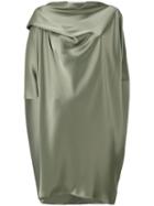 Gianluca Capannolo - Silky Draped Dress - Women - Polyester/triacetate - 44, Green, Polyester/triacetate