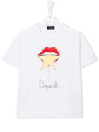 Dsquared2 Kids Star Mouth Print T-shirt, Boy's, Size: 16 Yrs, White