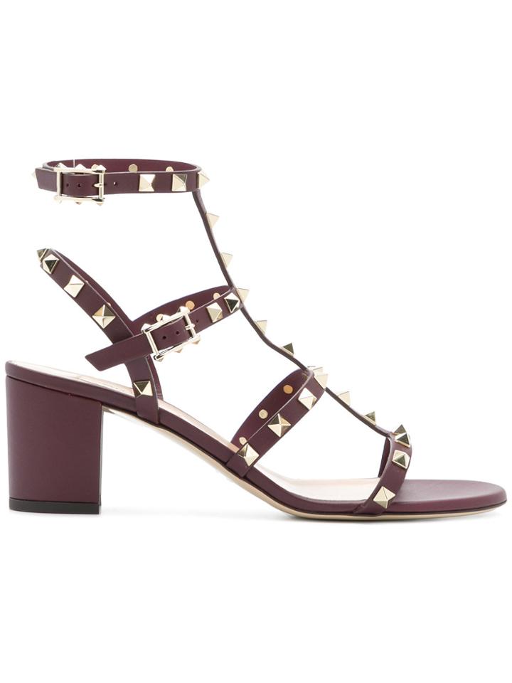 Valentino Valentino Garavani Rockstud Block Heel Sandals - Red