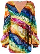 Attico Tie Waist Sequin Dress - Multicolour