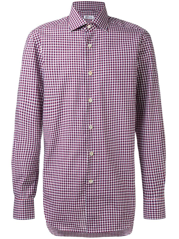 Kiton - Fine Check Shirt - Men - Cotton - 38, White, Cotton