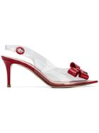 Gianvito Rossi Bow Embellished Slingback Pumps - Red