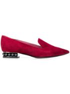 Nicholas Kirkwood Casati Pearl-embellished Loafers - Red